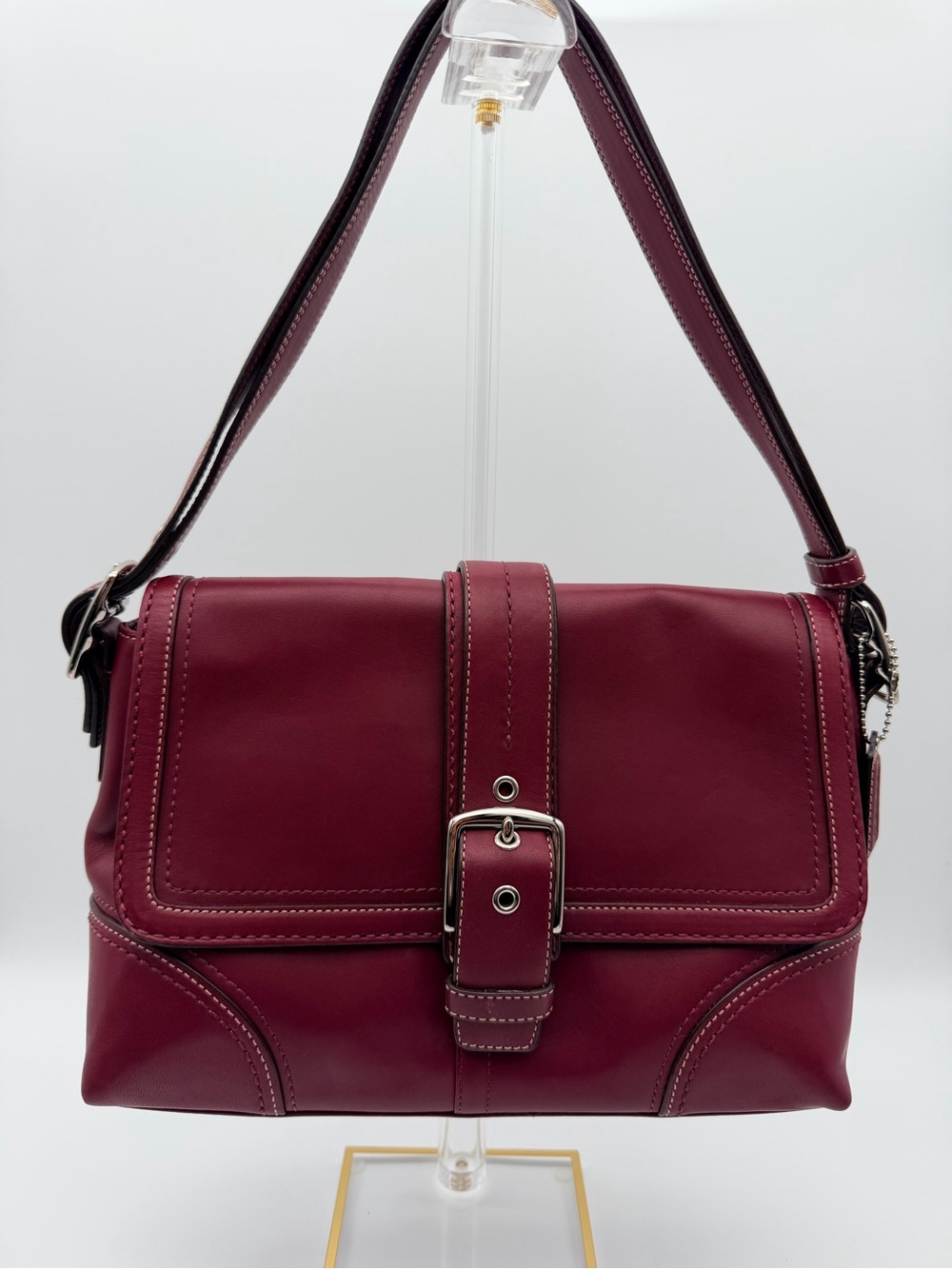Coach Hampton Soho Flap Y2K Leather Silver Hardware Shoulder or Crossbody F12606